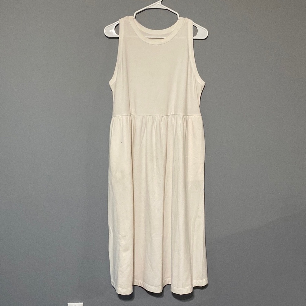 A new day off white sundress with pockets
